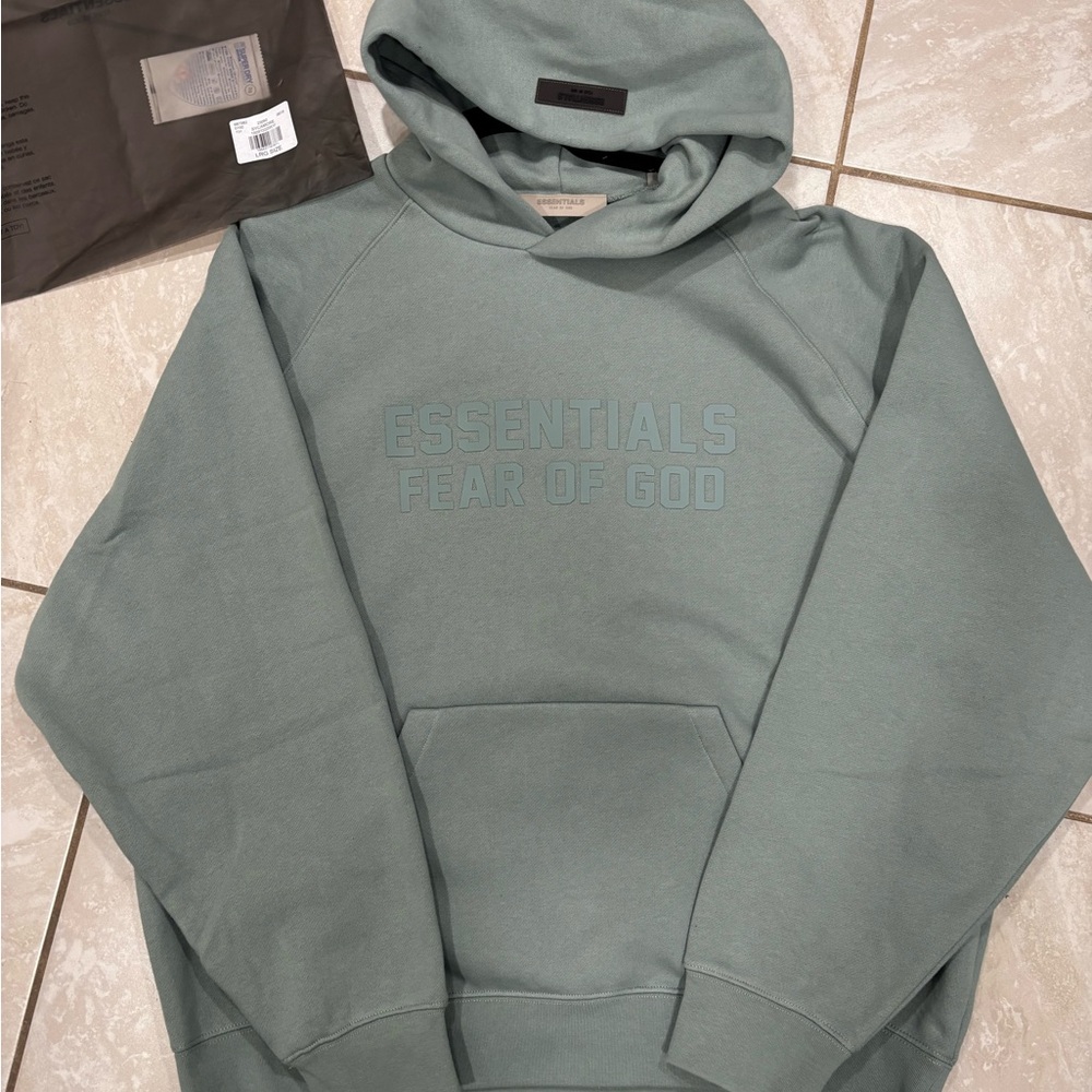 Essentials Sage Green Hoodie and Joggers Set - Picture 6 of 9